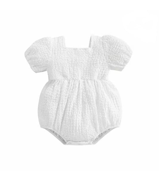 Claudia- bubble Romper -White