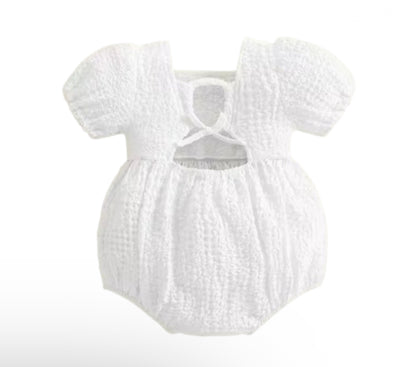 Claudia- bubble Romper -White