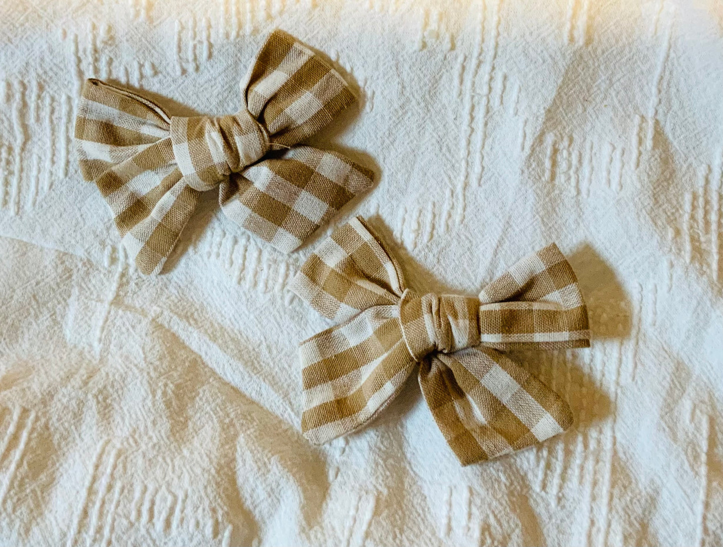 Gingham check hair clip Set