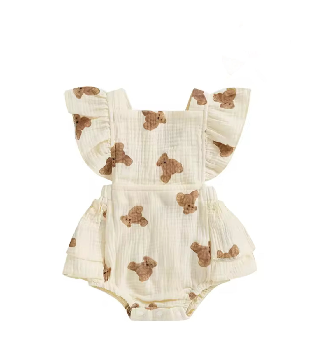 Layla Teddy bear print Cotton Romper
